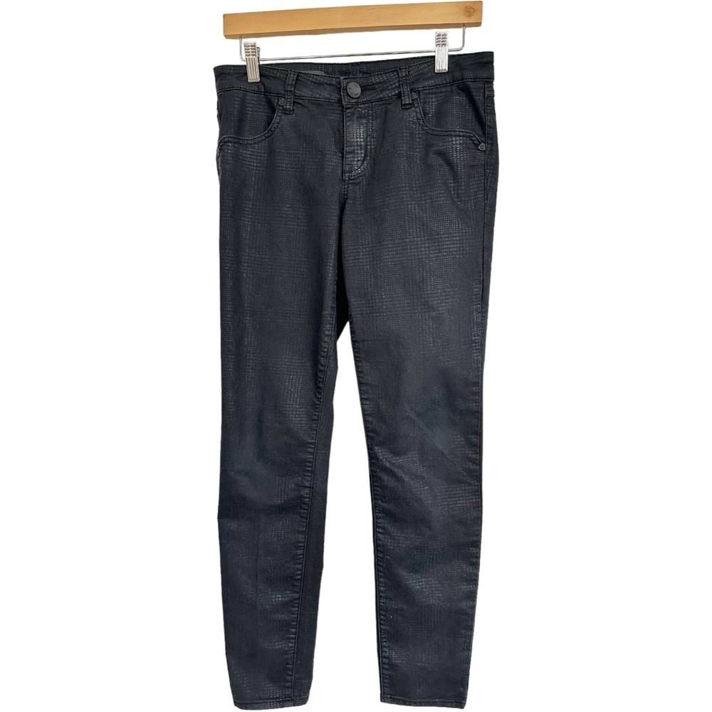 Kut from the Kloth Diana Skinny Black Subtle Herringbone Pattern Jeans Size 6 - Picture 10 of 10